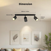 Ceiling light fixture with dimensions displayed on a wall with decor